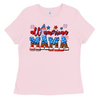 Bubblegum Pink all american mama Ladies Tee - AdoDesignShop