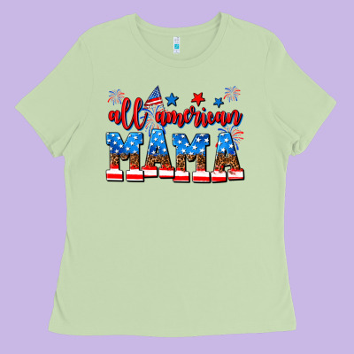 All American Mama Ladies Tee Designed By Adodesignshop