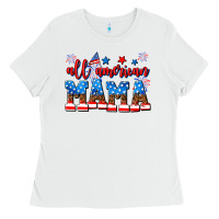 White all american mama Ladies Tee - AdoDesignShop