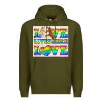 Army Green Western LGBTQ+ Love Lives Here Tumbler Premium Hoodie - BundleAndBundleShop