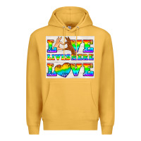 Mustard Western LGBTQ+ Love Lives Here Tumbler Premium Hoodie - BundleAndBundleShop