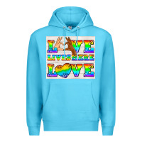 Ocean Blue Western LGBTQ+ Love Lives Here Tumbler Premium Hoodie - BundleAndBundleShop
