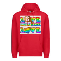 Red Western LGBTQ+ Love Lives Here Tumbler Premium Hoodie - BundleAndBundleShop