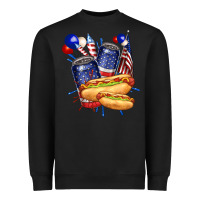 Black hotdog with beers billie wilder Heavyweight Sweatshirt - texasbilliewilder
