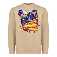 Mushroom hotdog with beers billie wilder Heavyweight Sweatshirt - texasbilliewilder