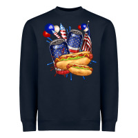 Navy hotdog with beers billie wilder Heavyweight Sweatshirt - texasbilliewilder