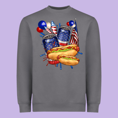 Heavyweight Sweatshirt hotdog with beers billie wilder