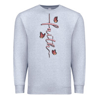 Heather Grey faith cross Premium Sweatshirt - MaliasSmallBusiness