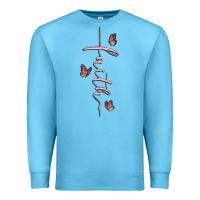 Ocean Blue faith cross Premium Sweatshirt - MaliasSmallBusiness