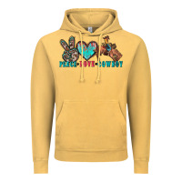 Vintage Mustard peace love cowboy Vintage Hoodie - Zillion Design Studio