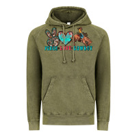 Vintage Olive peace love cowboy Vintage Hoodie - Zillion Design Studio