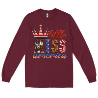 Burgundy little miss america Long Sleeve Tee - HRA Design Shop