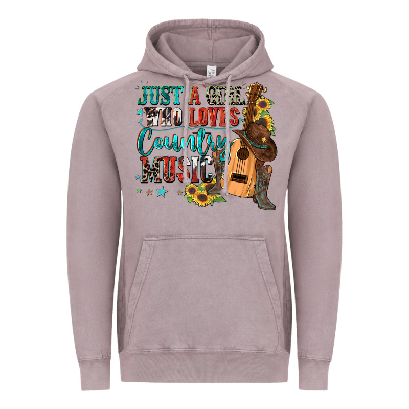Just A Girl Who Loves Country Music Vintage Hoodie by Zillion Design Studio | Teevron