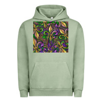 Pigment Oil Green mardi gras fleur de lis Urban Hoodie - RanaPortraitStore