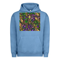 Pigment Pebble Blue mardi gras fleur de lis Urban Hoodie - RanaPortraitStore