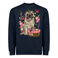 Navy easter pug Heavyweight Sweatshirt - RanaPortraitStore