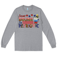Heather Grey i'm not drunk i'm patriotic Long Sleeve Tee - HRA Design Shop