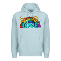 Blue Mist Western LGBTQ+ Love Rainbow Premium Hoodie - BundleAndBundleShop