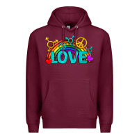 Burgundy Western LGBTQ+ Love Rainbow Premium Hoodie - BundleAndBundleShop