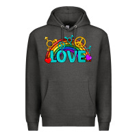 Charcoal Heather Western LGBTQ+ Love Rainbow Premium Hoodie - BundleAndBundleShop