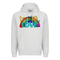 Dove Grey Western LGBTQ+ Love Rainbow Premium Hoodie - BundleAndBundleShop