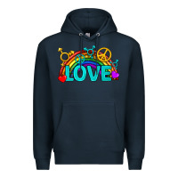 Navy Western LGBTQ+ Love Rainbow Premium Hoodie - BundleAndBundleShop