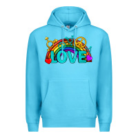 Ocean Blue Western LGBTQ+ Love Rainbow Premium Hoodie - BundleAndBundleShop