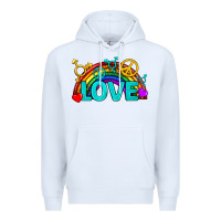 White Western LGBTQ+ Love Rainbow Premium Hoodie - BundleAndBundleShop