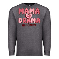 Charcoal Heather mama of drama girl mom Premium Sweatshirt - MaliasSmallBusiness