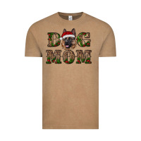 Vintage Coffee chriistmas dog mom with german shepherd Vintage Tee - RanaPortraitStore