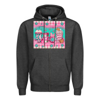 Charcoal Heather pink christmas coffee Zipper Hoodie - Jasminsmagicworld
