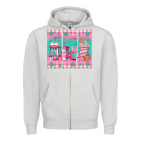 Dove Grey pink christmas coffee Zipper Hoodie - Jasminsmagicworld