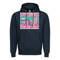 Navy pink christmas coffee Zipper Hoodie - Jasminsmagicworld