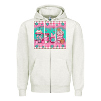 Oatmeal Heather pink christmas coffee Zipper Hoodie - Jasminsmagicworld
