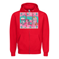 Red pink christmas coffee Zipper Hoodie - Jasminsmagicworld