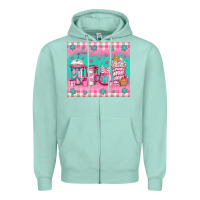 Seafoam pink christmas coffee Zipper Hoodie - Jasminsmagicworld