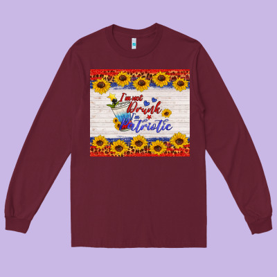 I'm Not Drunk I'm Patriotic Long Sleeve Tee Designed By Hra Design Shop