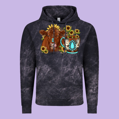 Sunflower Coffee Cup Red Angus Gemstone Vintage Hoodie Designed By Jahusdesignshop