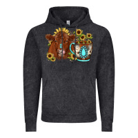 Vintage Black sunflower coffee cup red angus gemstone Vintage Hoodie - JahusDesignShop
