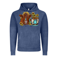 Vintage Denim sunflower coffee cup red angus gemstone Vintage Hoodie - JahusDesignShop