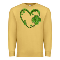 Antique Gold st patricks day shamrock heart Premium Sweatshirt - MaliasSmallBusiness