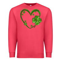 Cardinal st patricks day shamrock heart Premium Sweatshirt - MaliasSmallBusiness