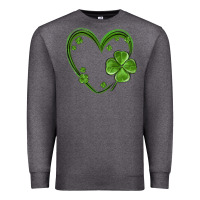 Charcoal Heather st patricks day shamrock heart Premium Sweatshirt - MaliasSmallBusiness