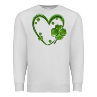 Dove Grey st patricks day shamrock heart Premium Sweatshirt - MaliasSmallBusiness