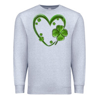 Heather Grey st patricks day shamrock heart Premium Sweatshirt - MaliasSmallBusiness