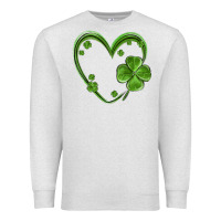 Oatmeal Heather st patricks day shamrock heart Premium Sweatshirt - MaliasSmallBusiness