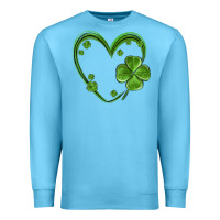 Ocean Blue st patricks day shamrock heart Premium Sweatshirt - MaliasSmallBusiness