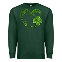 Sports Green st patricks day shamrock heart Premium Sweatshirt - MaliasSmallBusiness