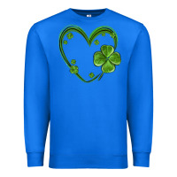 True Royal st patricks day shamrock heart Premium Sweatshirt - MaliasSmallBusiness