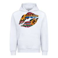 White Aztec Sunflower Lips Urban Hoodie - Bettercallsaul